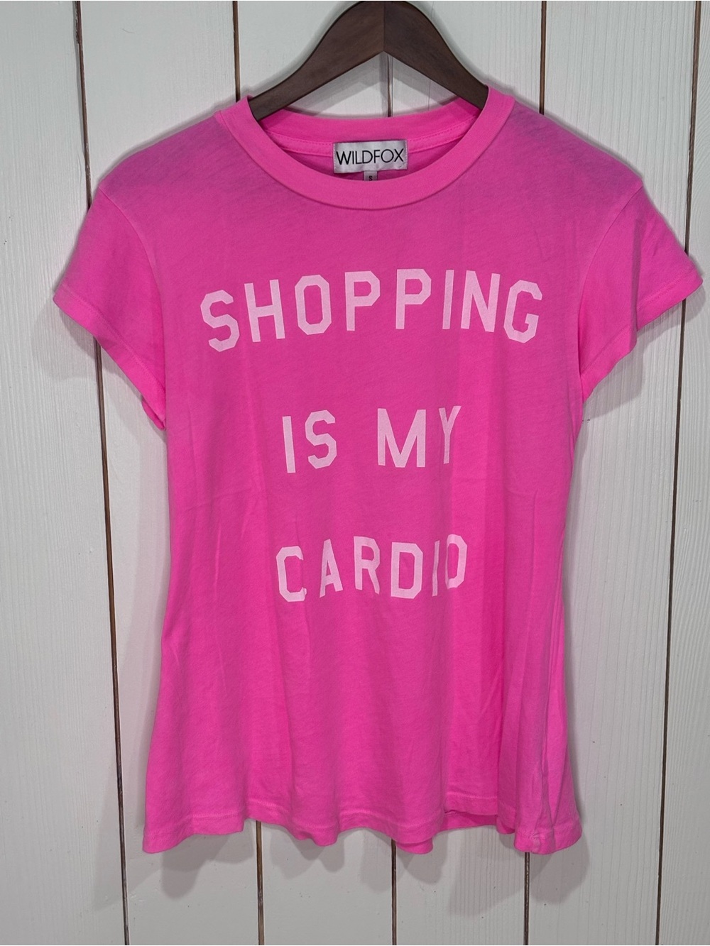 Wildfox Hot Pink 'Shopping Is My Cardio' Graphic Tee